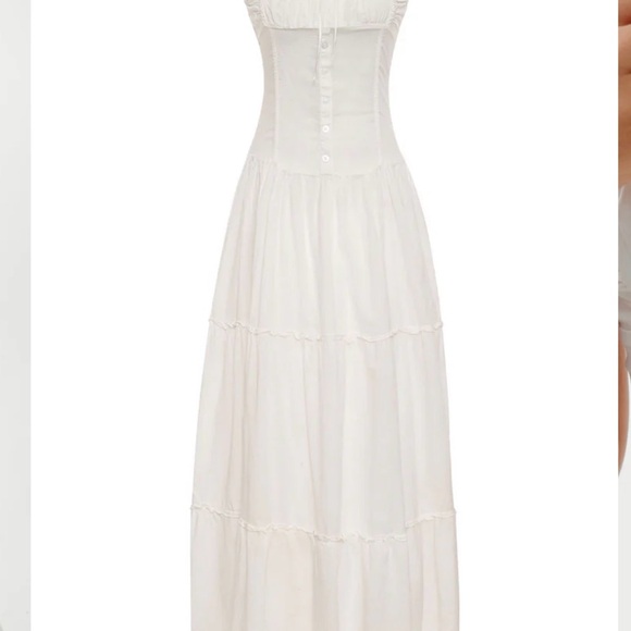 Frankie's Bikinis White Tiered Maxi Skirt - Picture 3 of 5